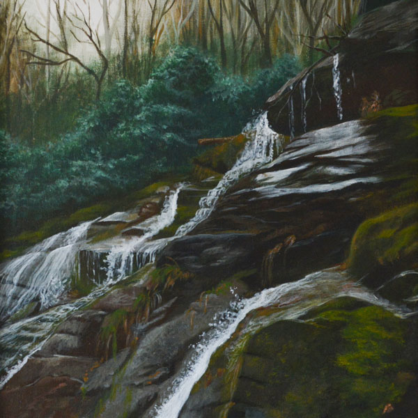 Painting of a waterfall