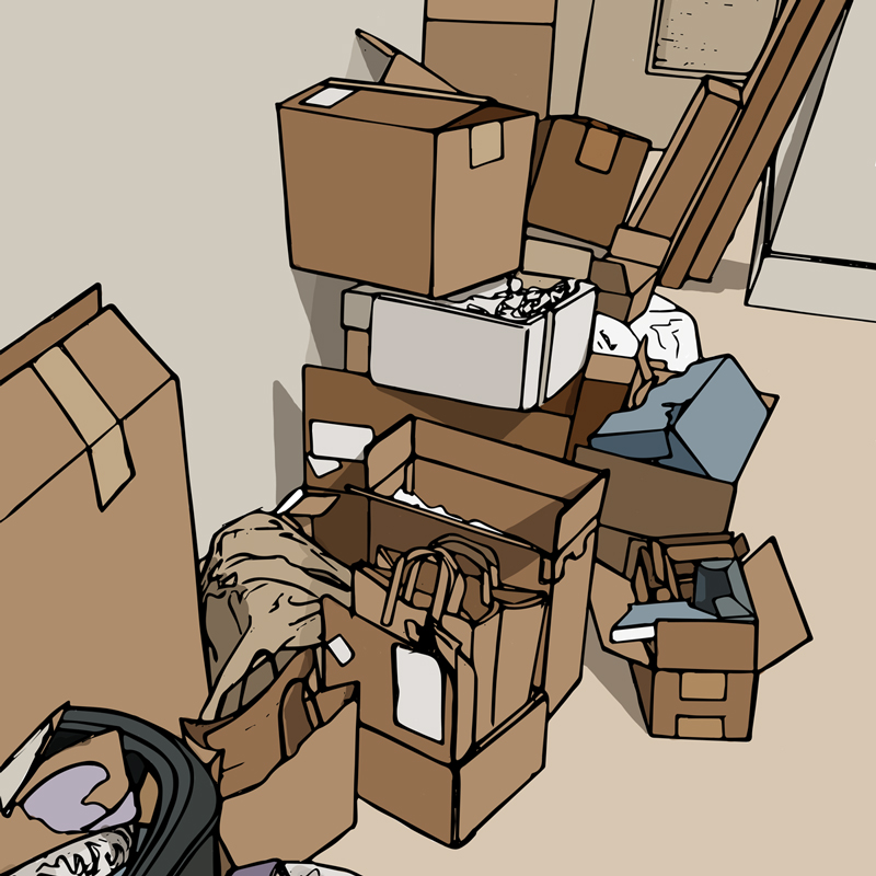 Illustration of a pile of boxes