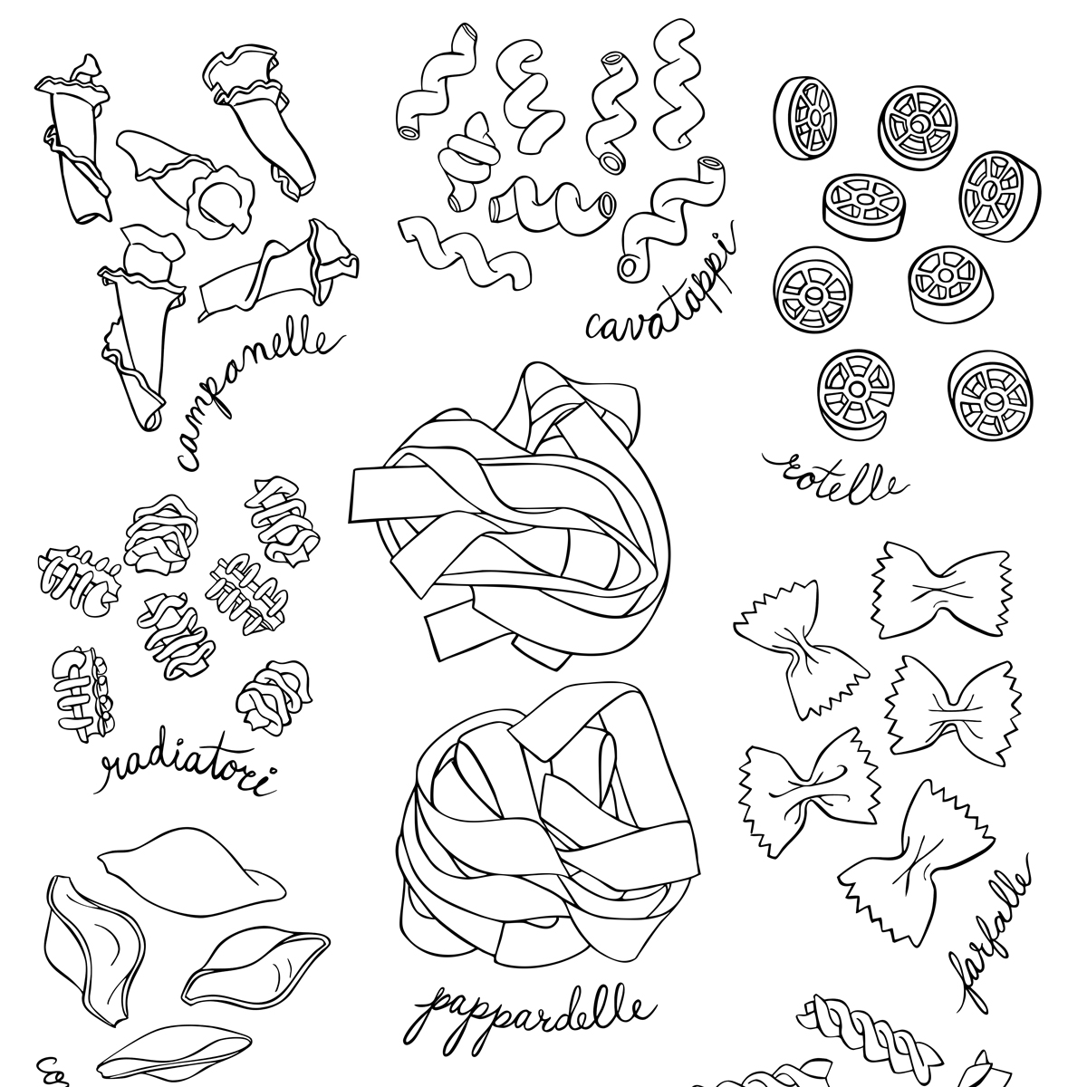 Illustration of pasta