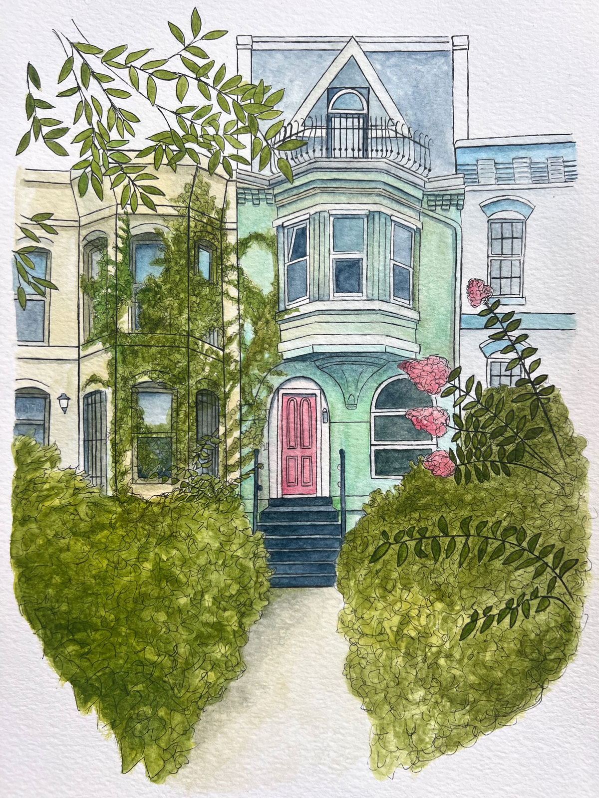 Watercolor of Row House