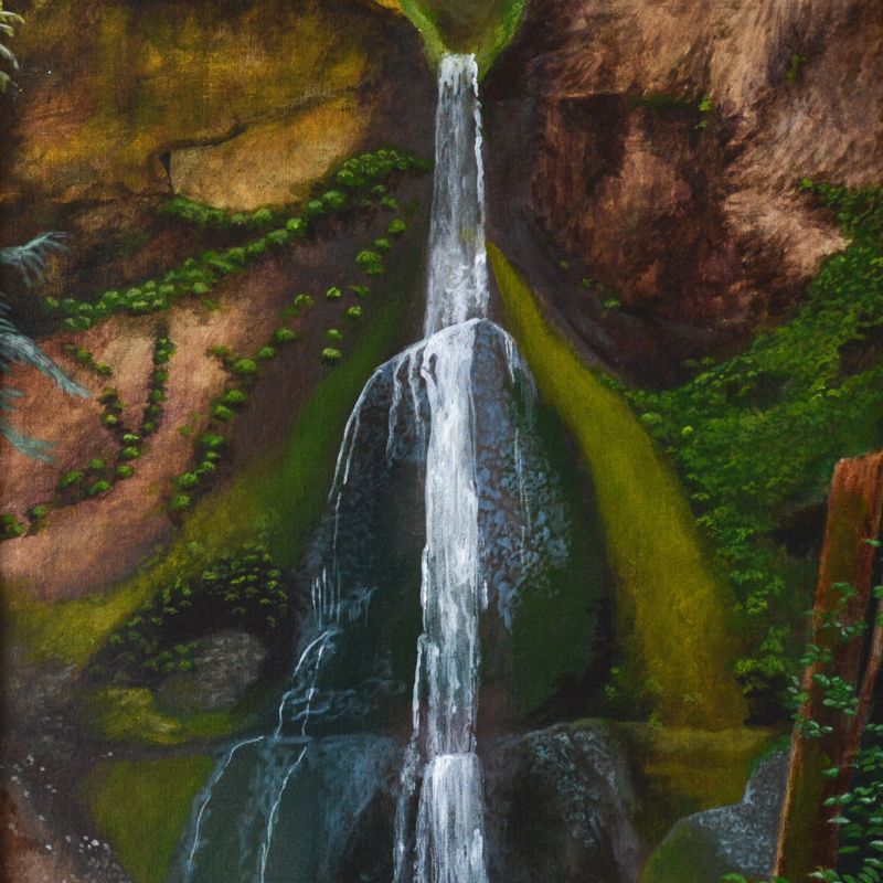 Painting of a waterfall